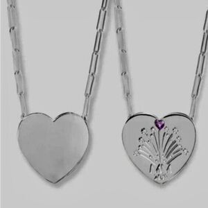 NWT Melinda Maria The Limited Edition SILVER 20th Anniv heart necklace